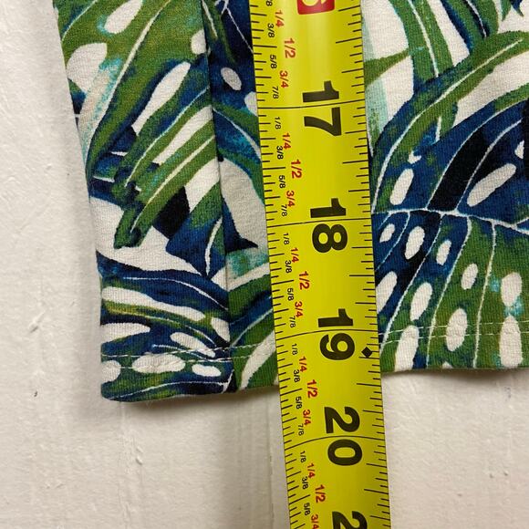 J. Jill Wearever Green Blue Smooth Fit Wide Leg Cropped Knit Pants Size Medium - Picture 8 of 9